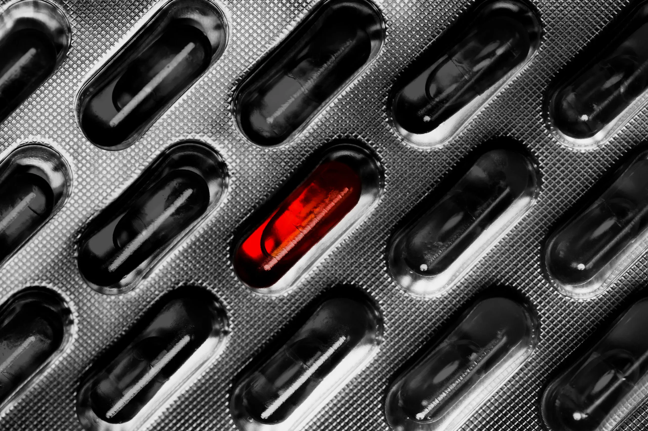 Pills,In,Blister,Close,Up.,Health,Care,Theme,Concept.,Abstract