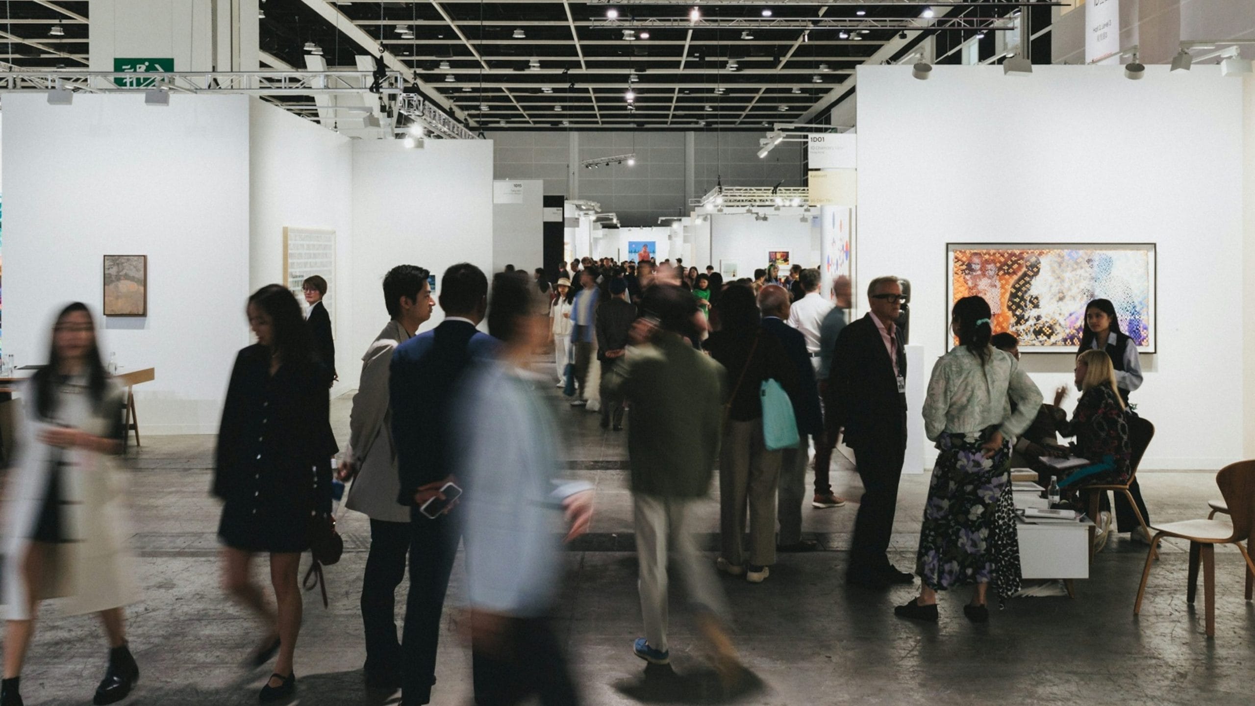 crowd of people at an Art gallery